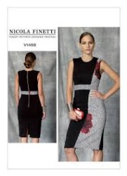 1468 VOGUE NICOLA FINETTI SLEEVELESS MIDRIFF DRESS PATTERN 12-20
